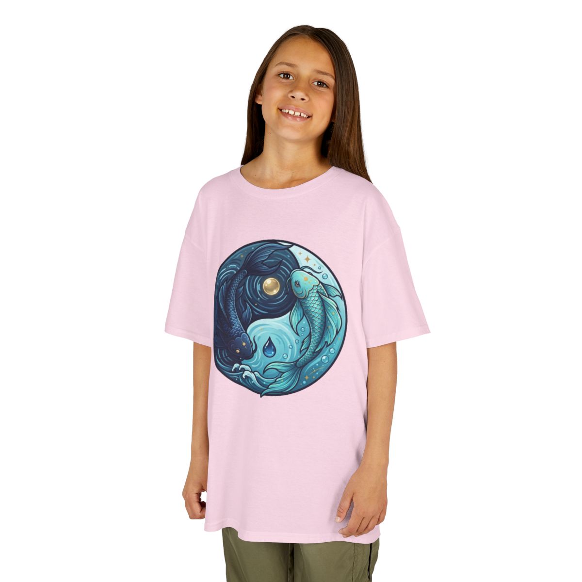 Color: Light Pink | Yin Yang Pisces Kids Tee