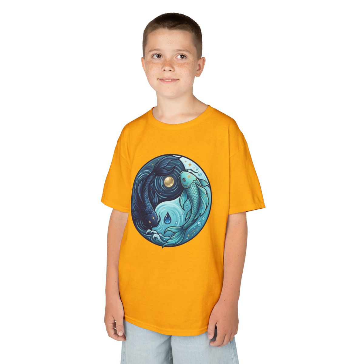 Color: Gold | Yin Yang Pisces Kids Tee