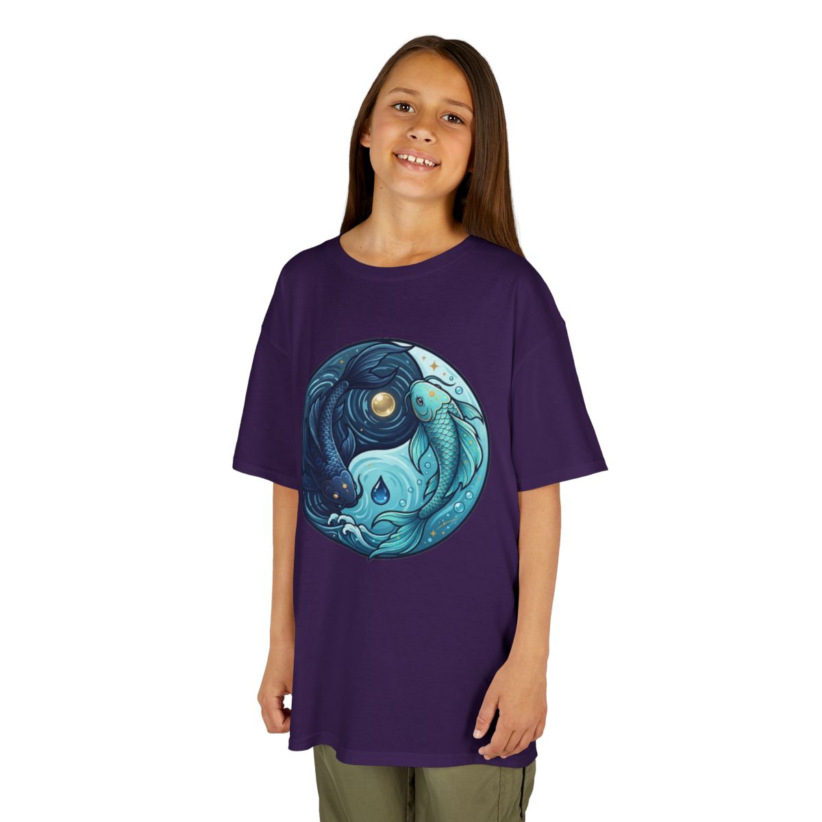 Color: Purple | Yin Yang Pisces Kids Tee