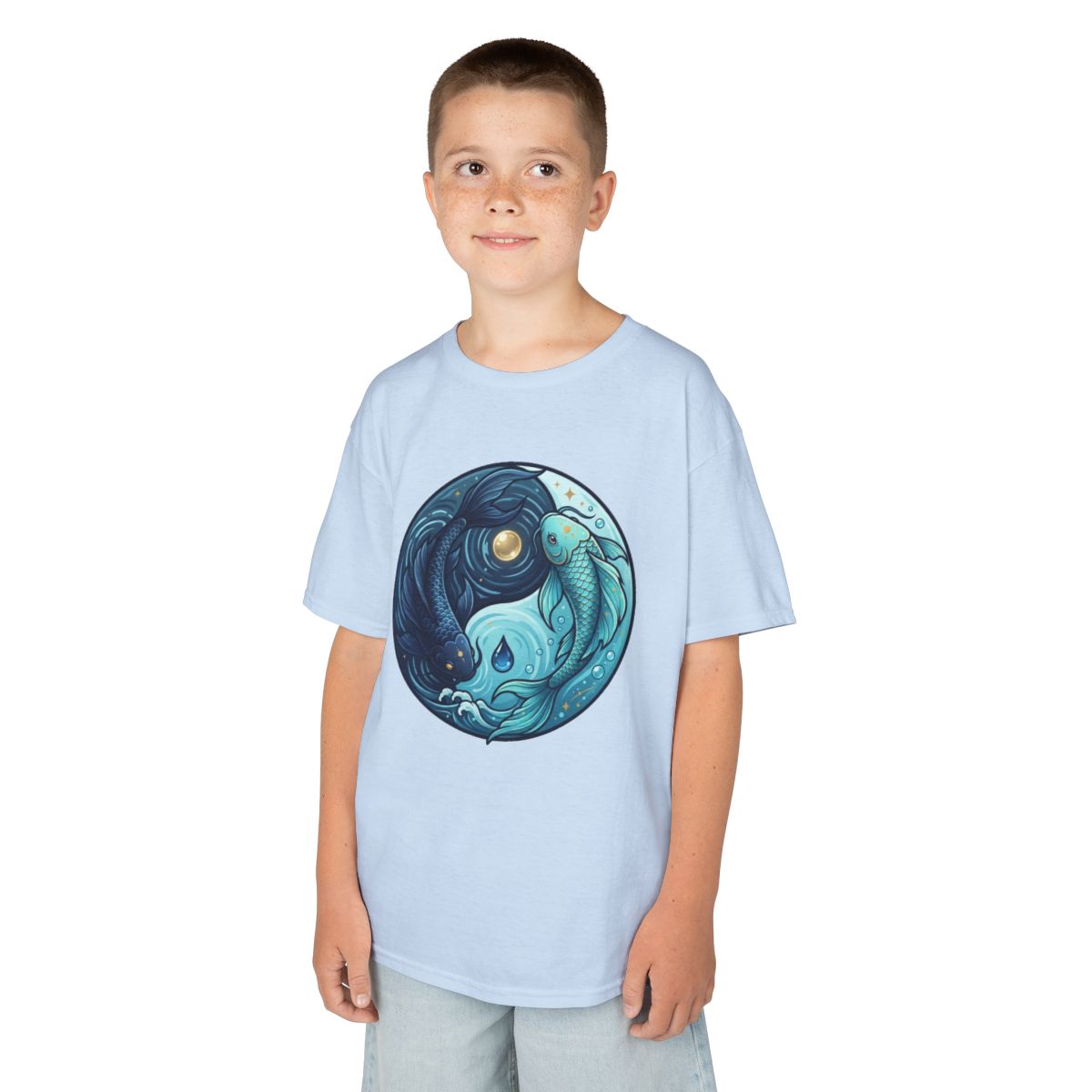 Color: Light Blue | Yin Yang Pisces Kids Tee