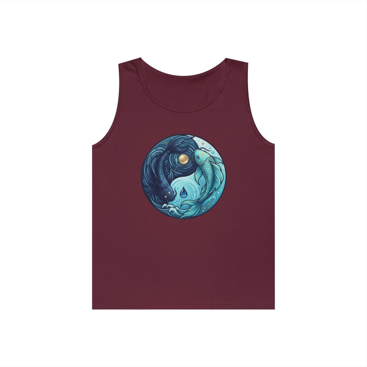 Color: Maroon | Yin Yang Pisces Tank Top