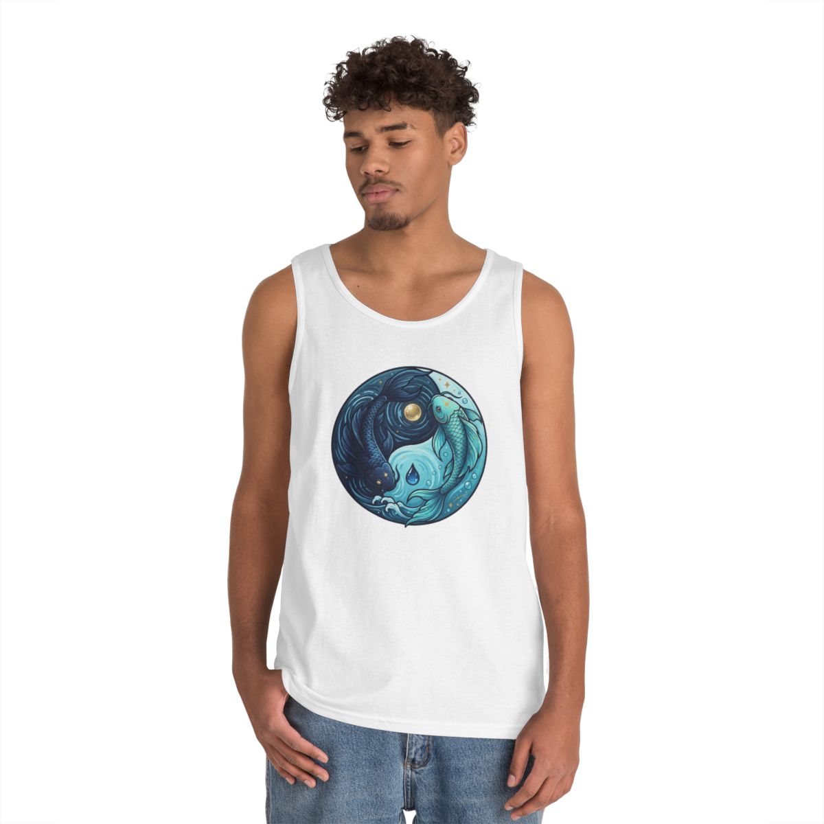 Color: White | Yin Yang Pisces Tank Top