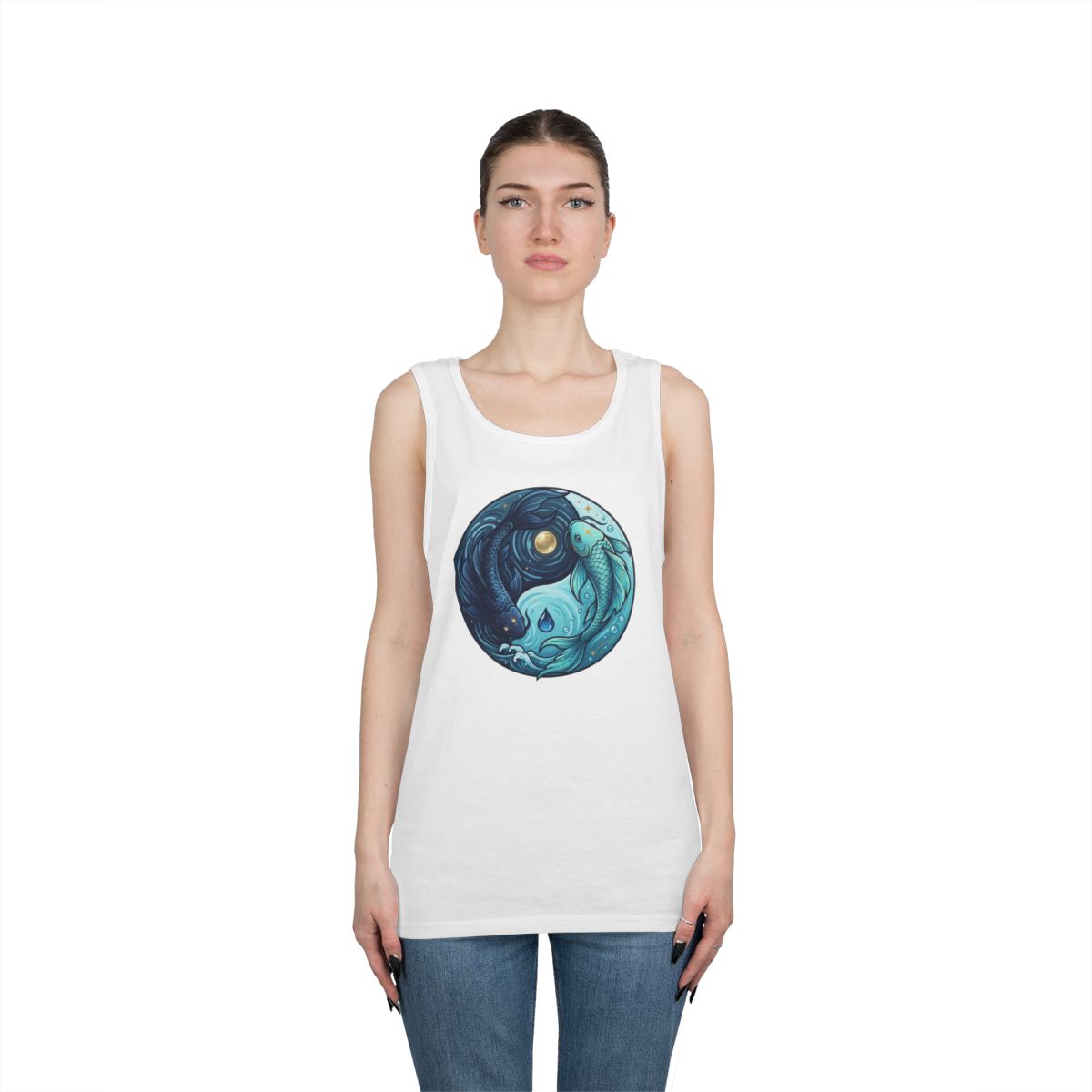 Color: White | Yin Yang Pisces Tank Top