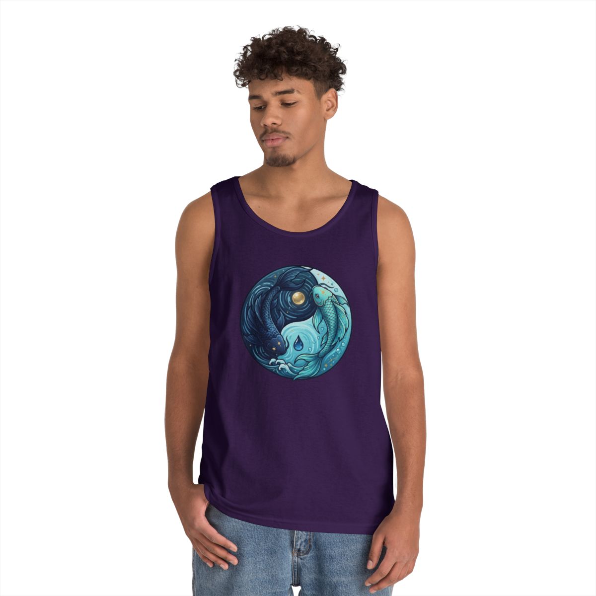 Color: Purple | Yin Yang Pisces Tank Top