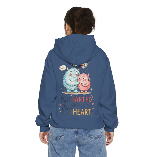 Color: True Navy | You Farted All Rights To My Heart Garment-Dyed Hoodie