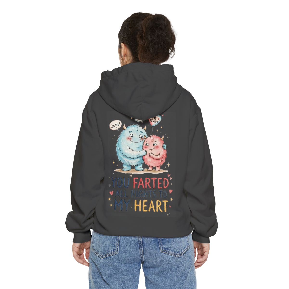 Color: Pepper | You Farted All Rights To My Heart Garment-Dyed Hoodie