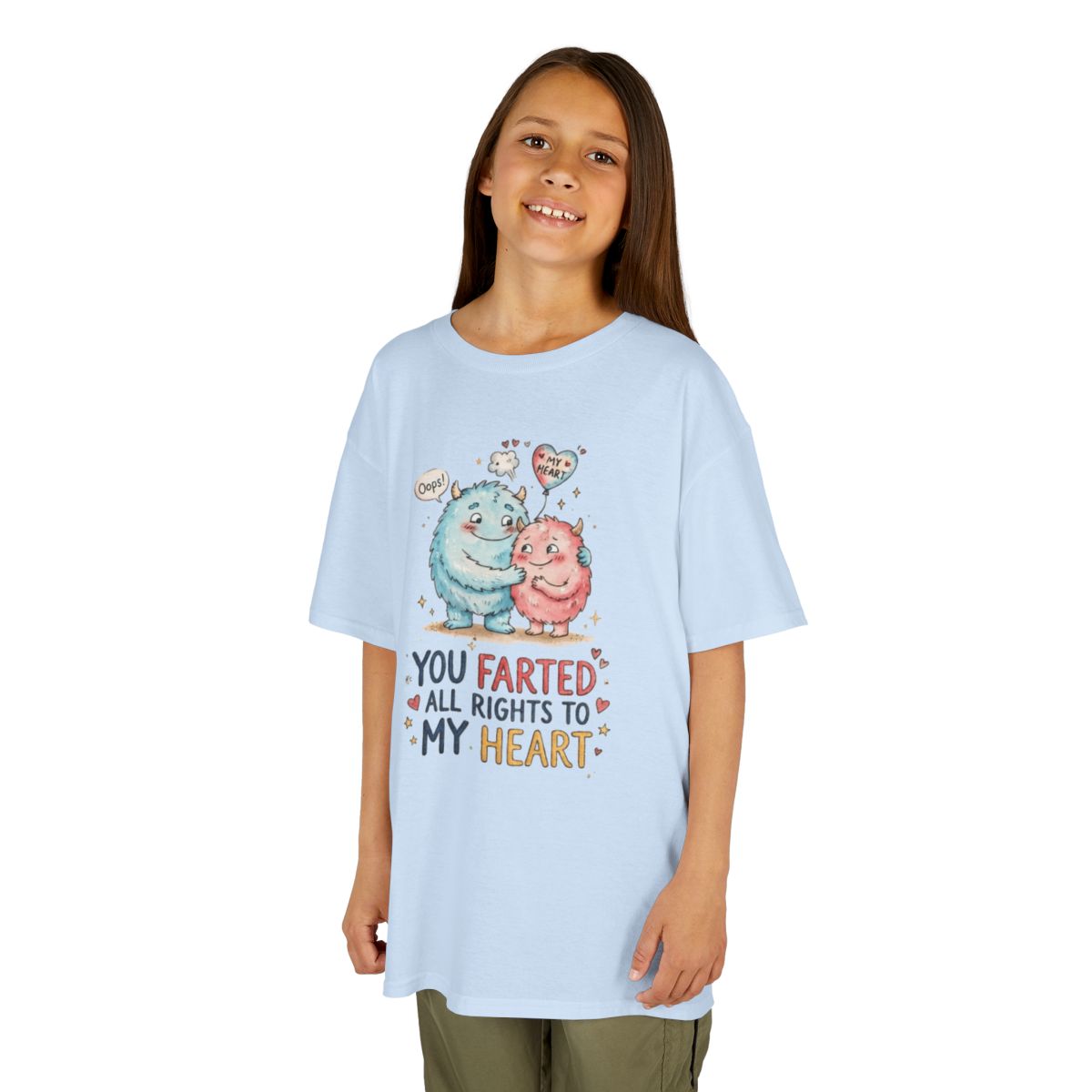 Color: Light Blue | You Farted All Rights To My Heart Kids Tee