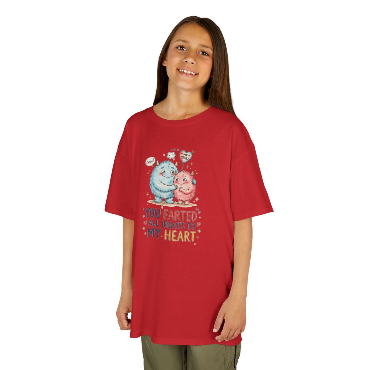 Color: Red | You Farted All Rights To My Heart Kids Tee