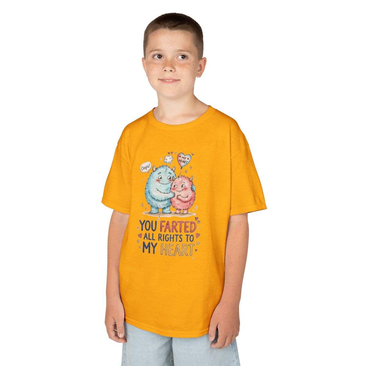 Color: Gold | You Farted All Rights To My Heart Kids Tee