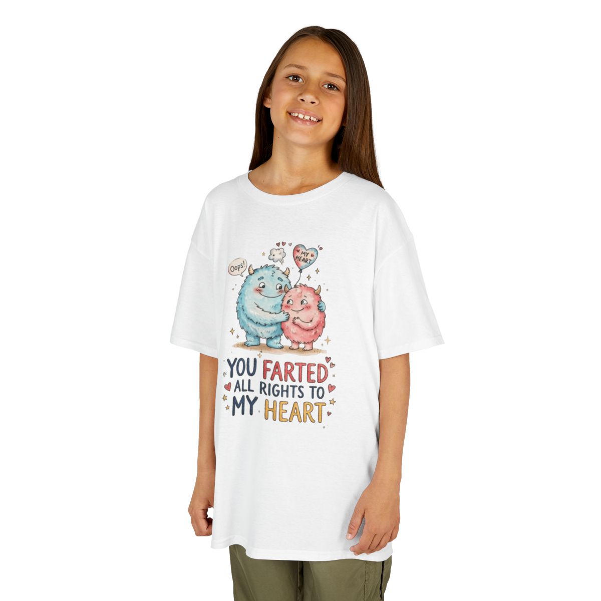 Color: White | You Farted All Rights To My Heart Kids Tee