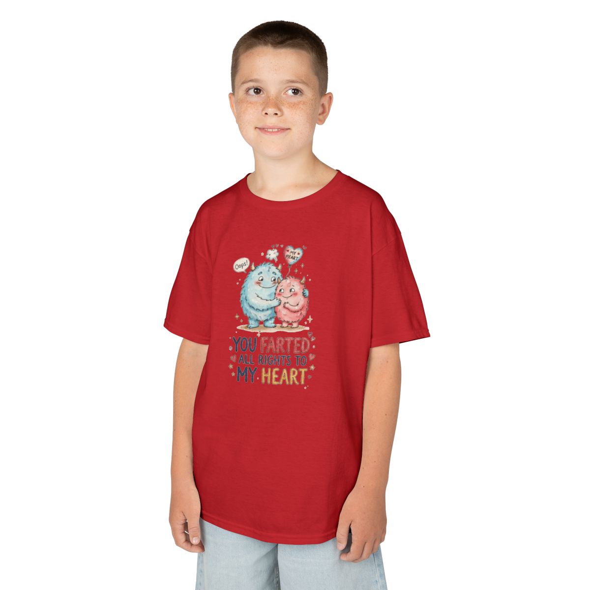 Color: Red | You Farted All Rights To My Heart Kids Tee