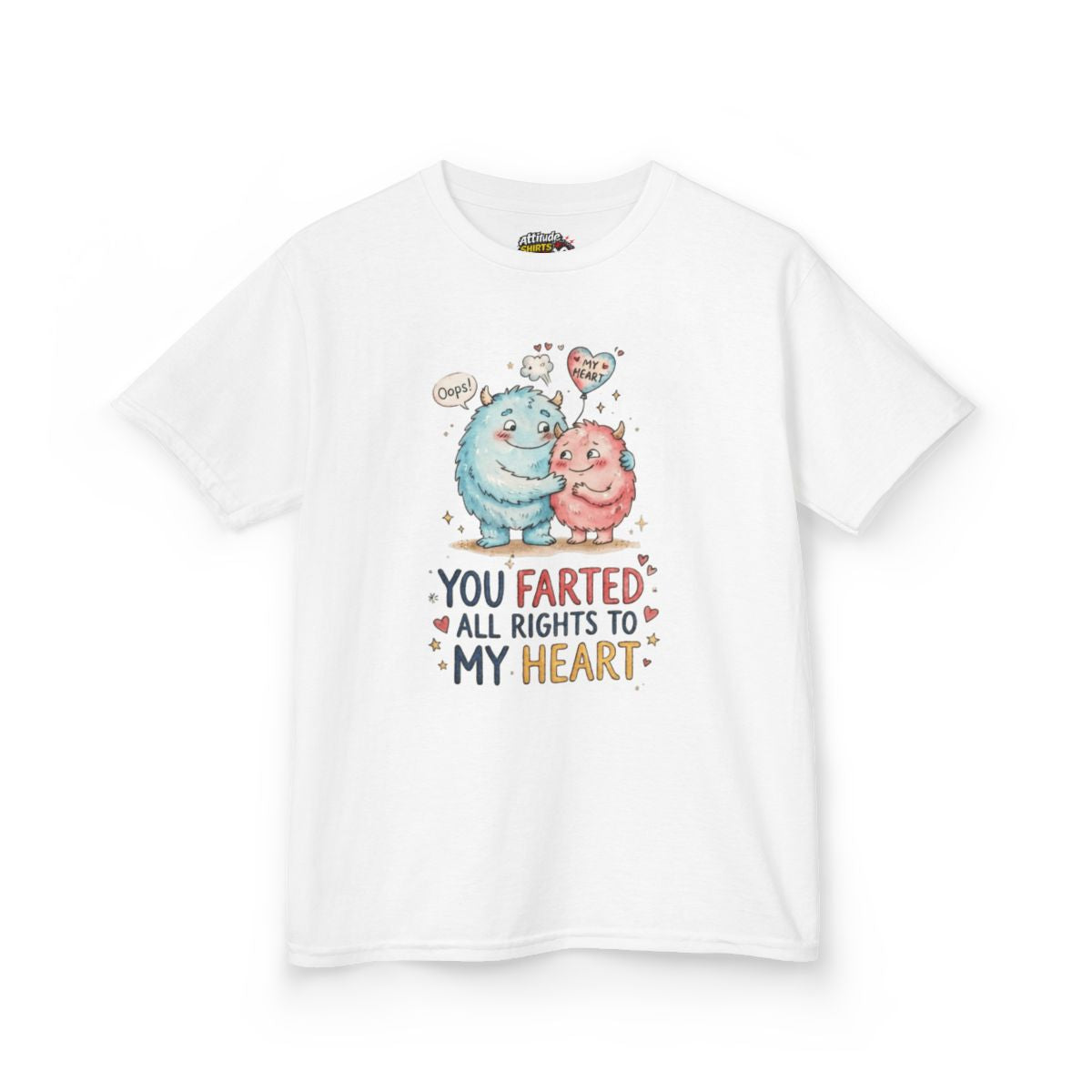 Color: White | You Farted All Rights To My Heart Kids Tee