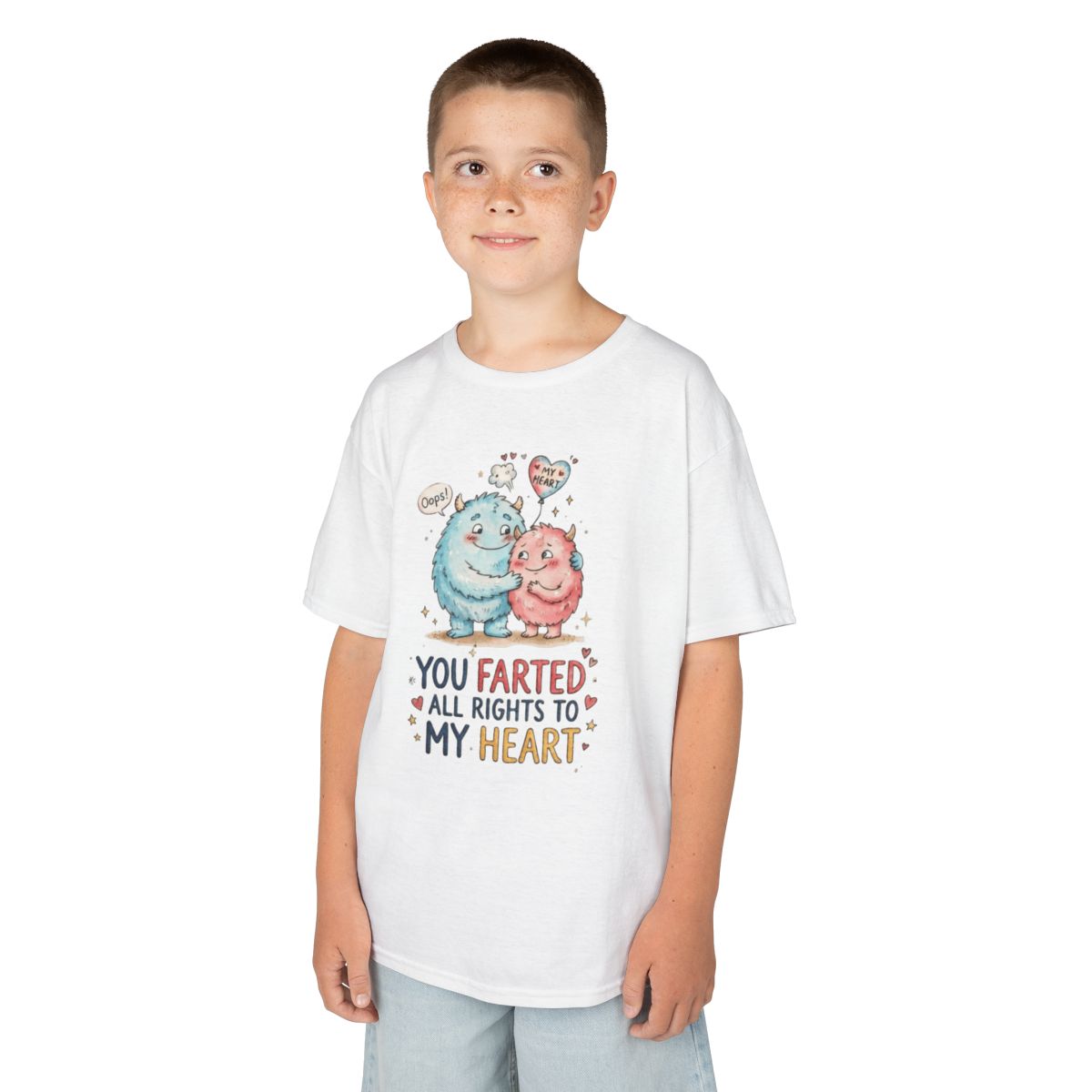 Color: White | You Farted All Rights To My Heart Kids Tee
