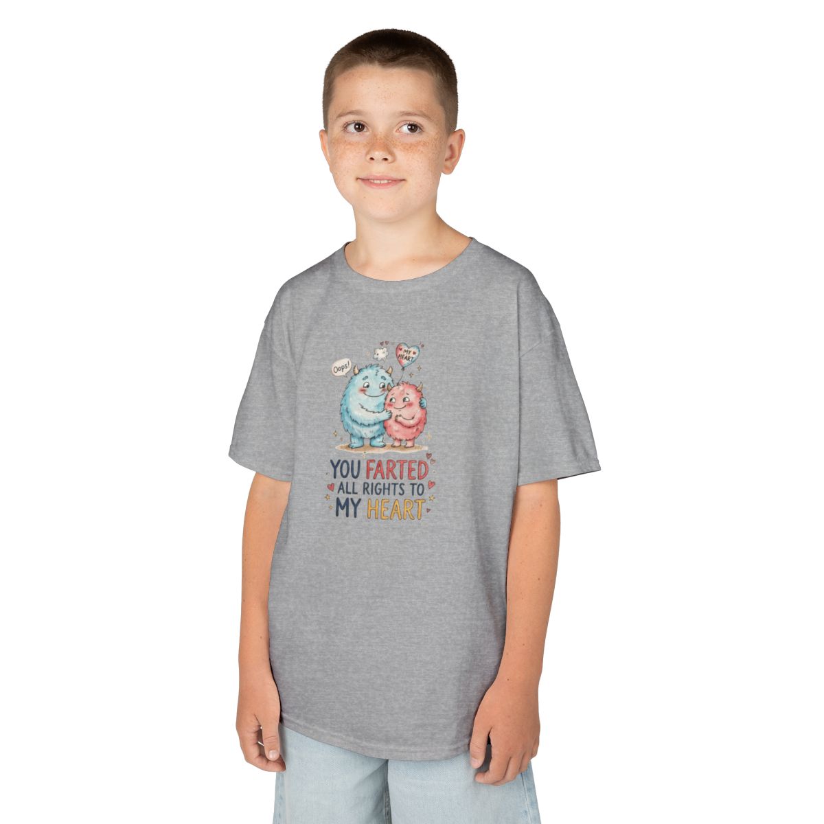 Color: Sport Grey | You Farted All Rights To My Heart Kids Tee