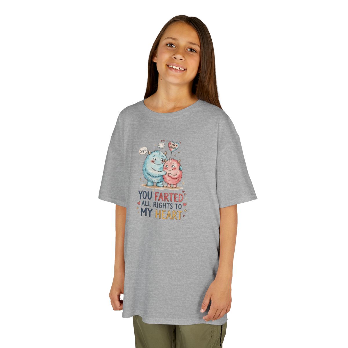 Color: Sport Grey | You Farted All Rights To My Heart Kids Tee