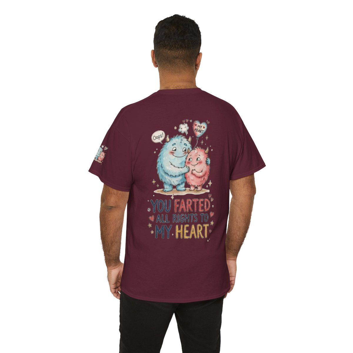 Color: Maroon | You Farted All Rights To My Heart Premium Graphic Tee