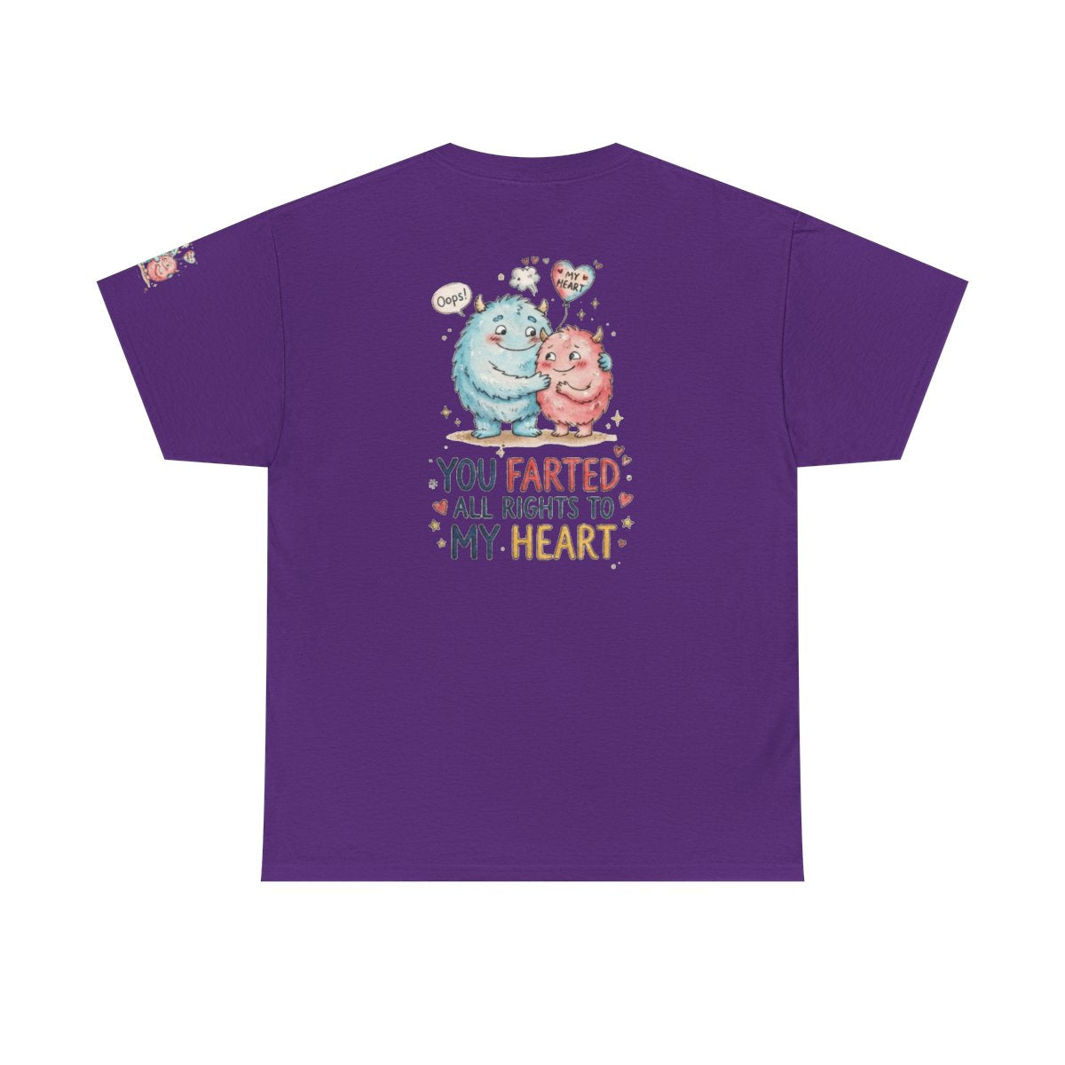 Color: Purple | You Farted All Rights To My Heart Premium Graphic Tee