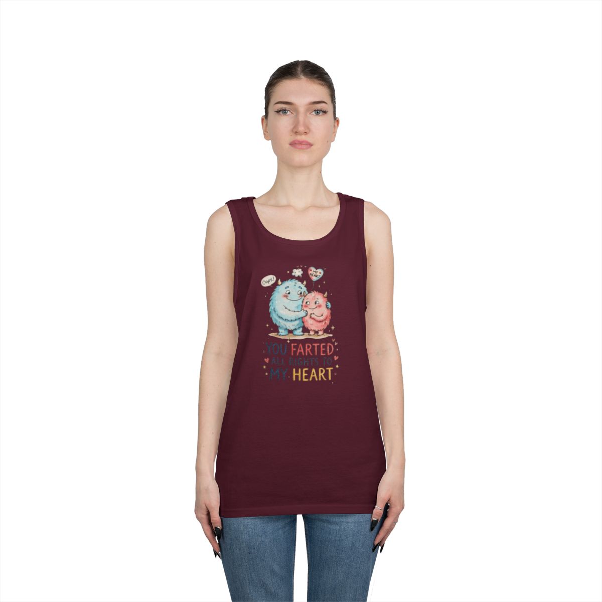 Color: Maroon | You Farted All Rights To My Heart Tank Top