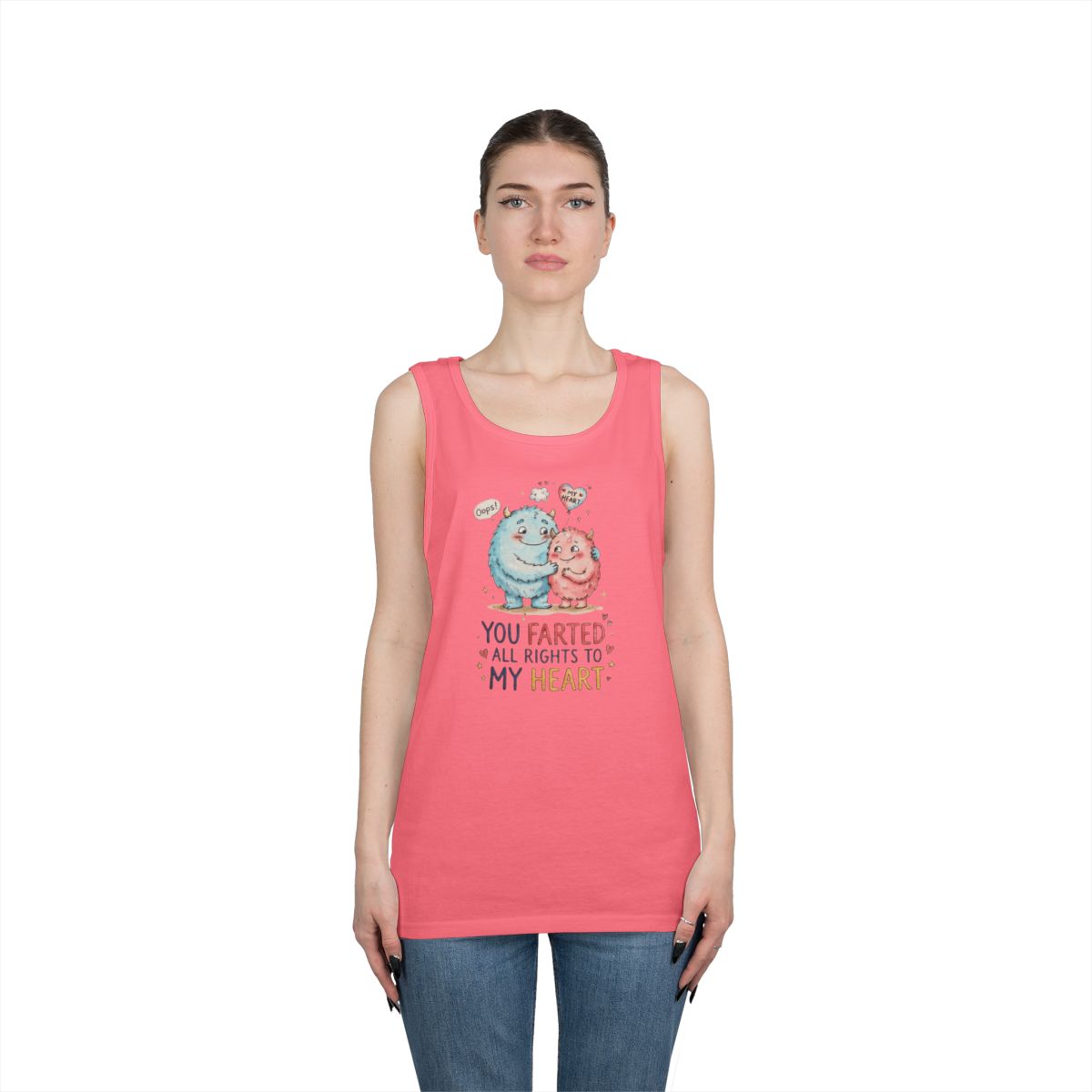 Color: Safety Pink | You Farted All Rights To My Heart Tank Top