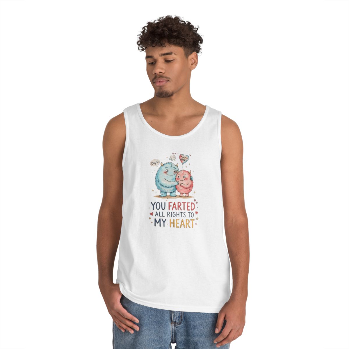 Color: White | You Farted All Rights To My Heart Tank Top