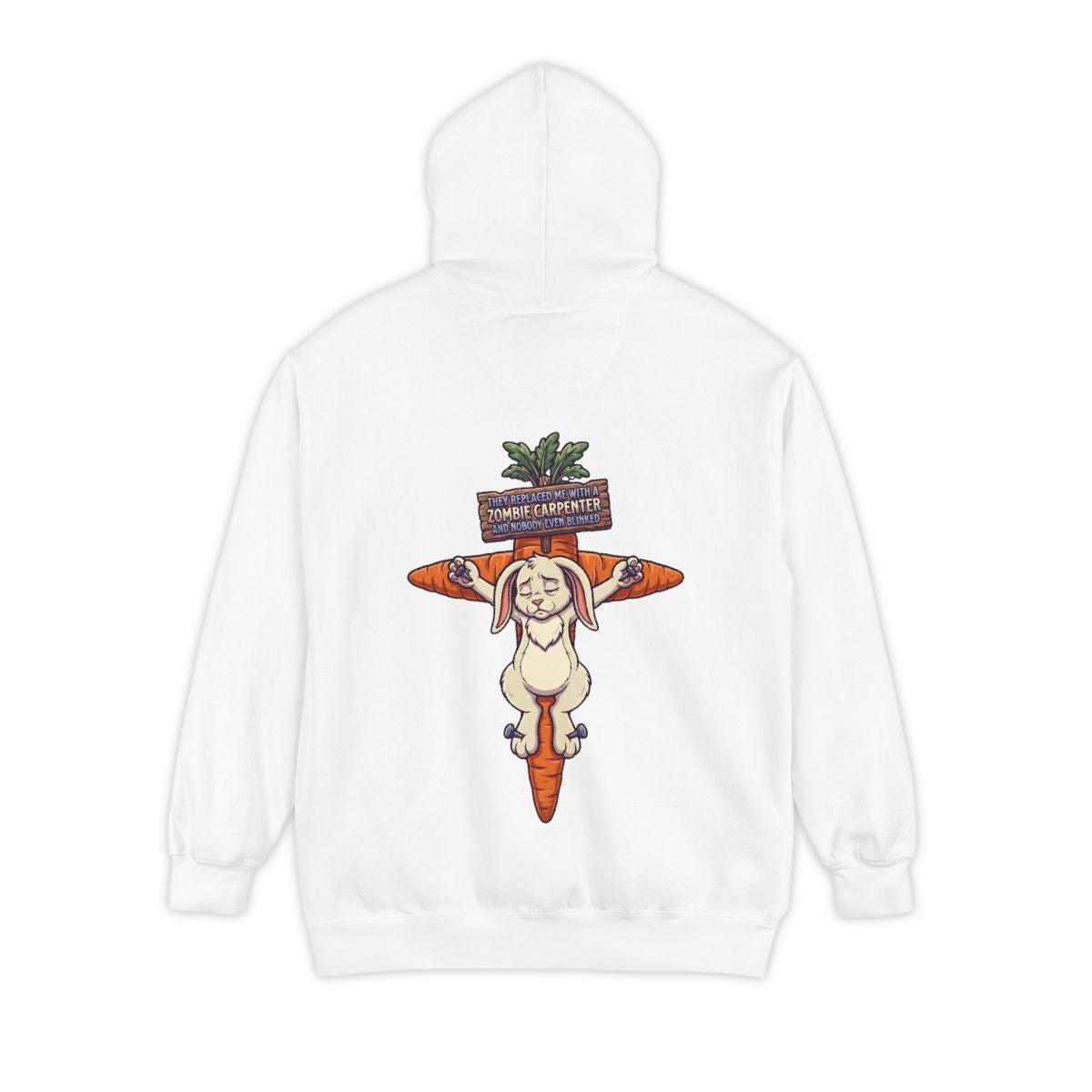 Color: White | Zombie Carpenter Garment-Dyed Hoodie