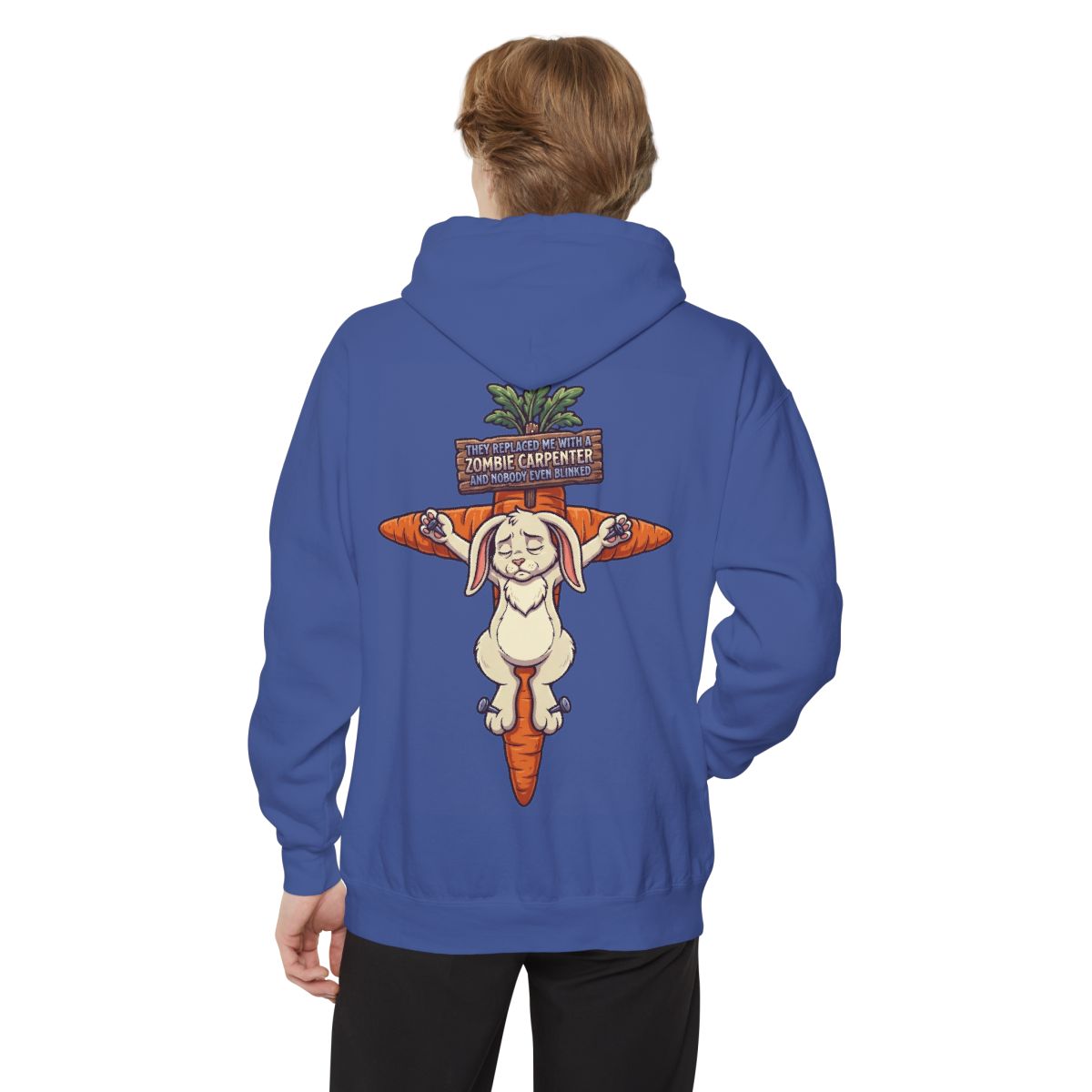 Color: Flo Blue | Zombie Carpenter Garment-Dyed Hoodie