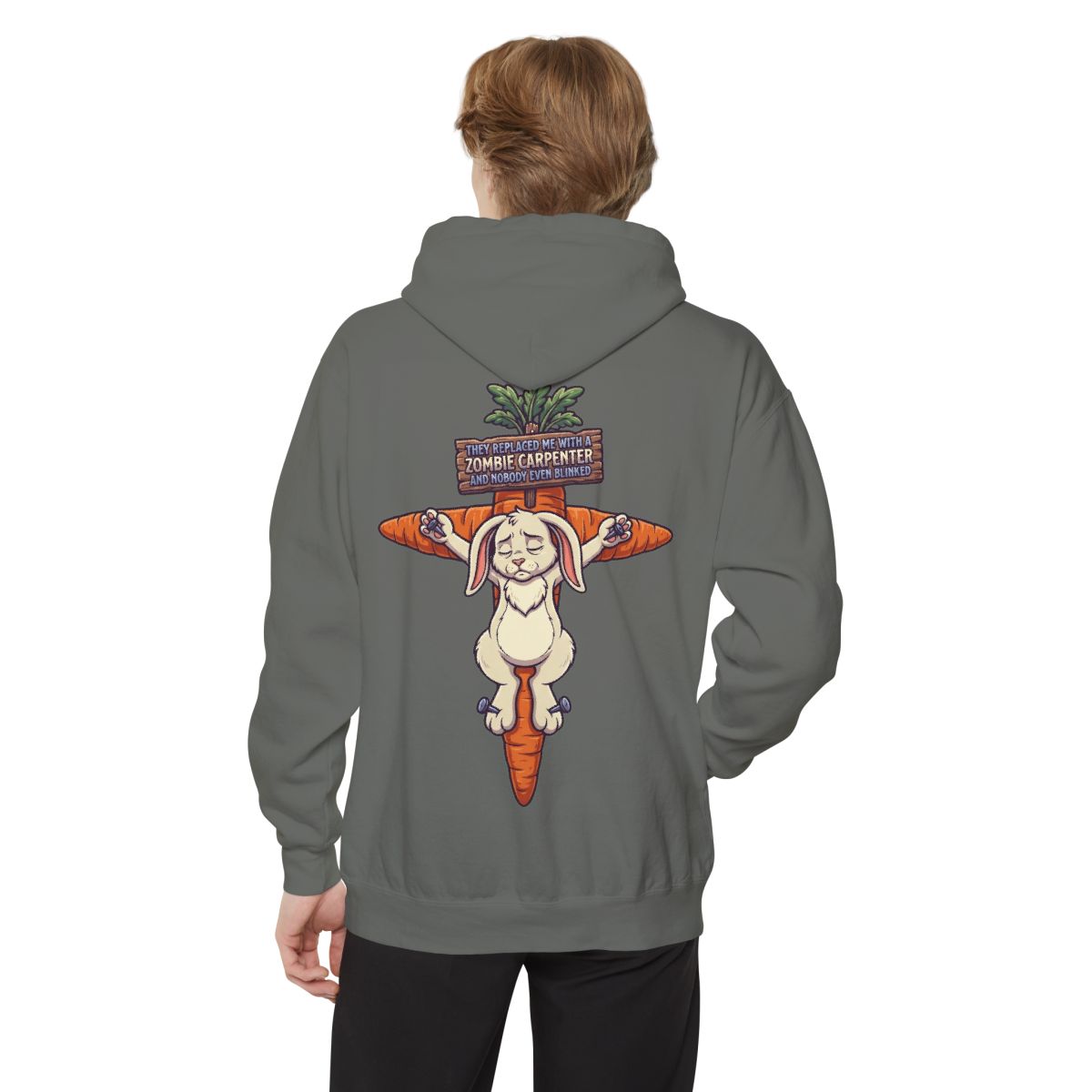 Color: Grey | Zombie Carpenter Garment-Dyed Hoodie