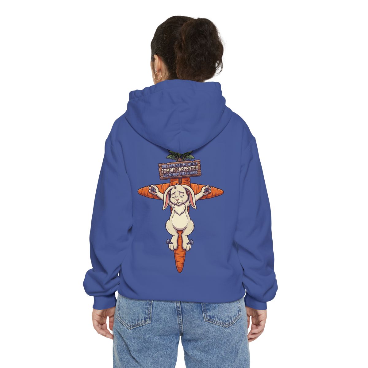 Color: Flo Blue | Zombie Carpenter Garment-Dyed Hoodie