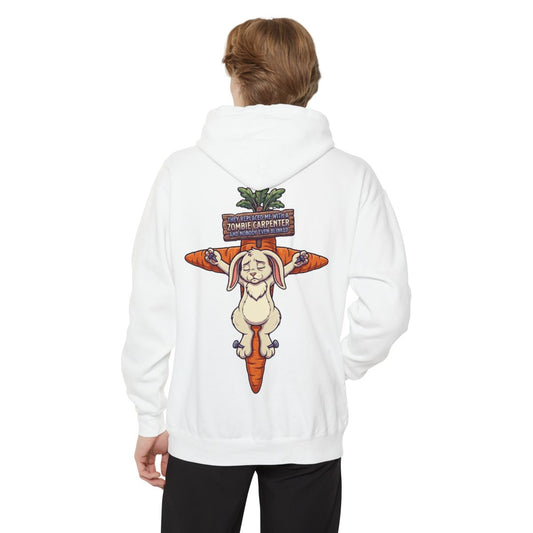 Color: White | Zombie Carpenter Garment-Dyed Hoodie