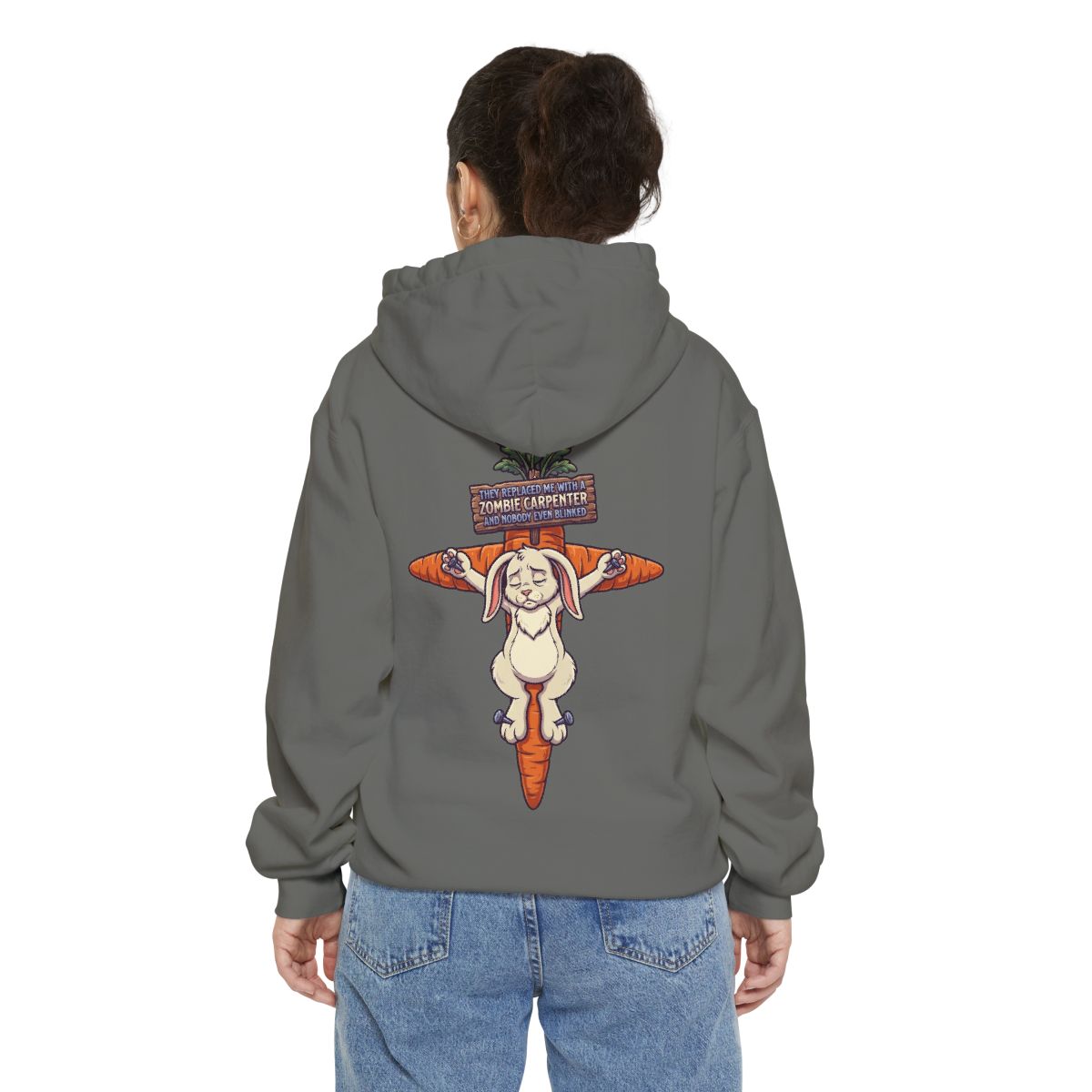Color: Grey | Zombie Carpenter Garment-Dyed Hoodie
