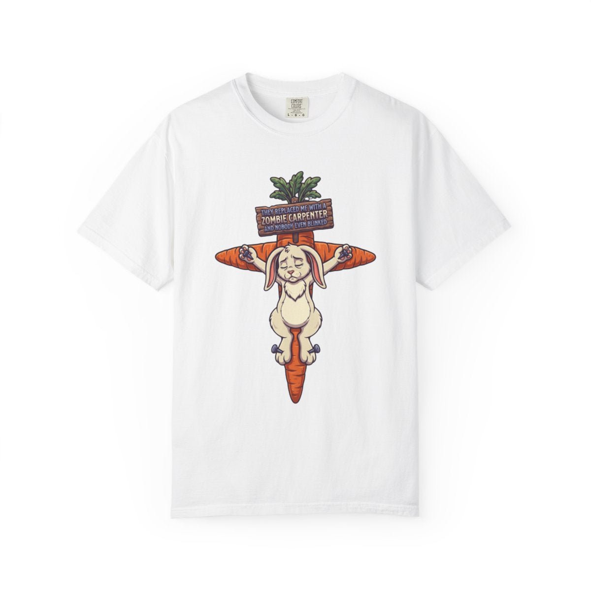 Color: White | Zombie Carpenter Unisex Garment-Dyed Tee