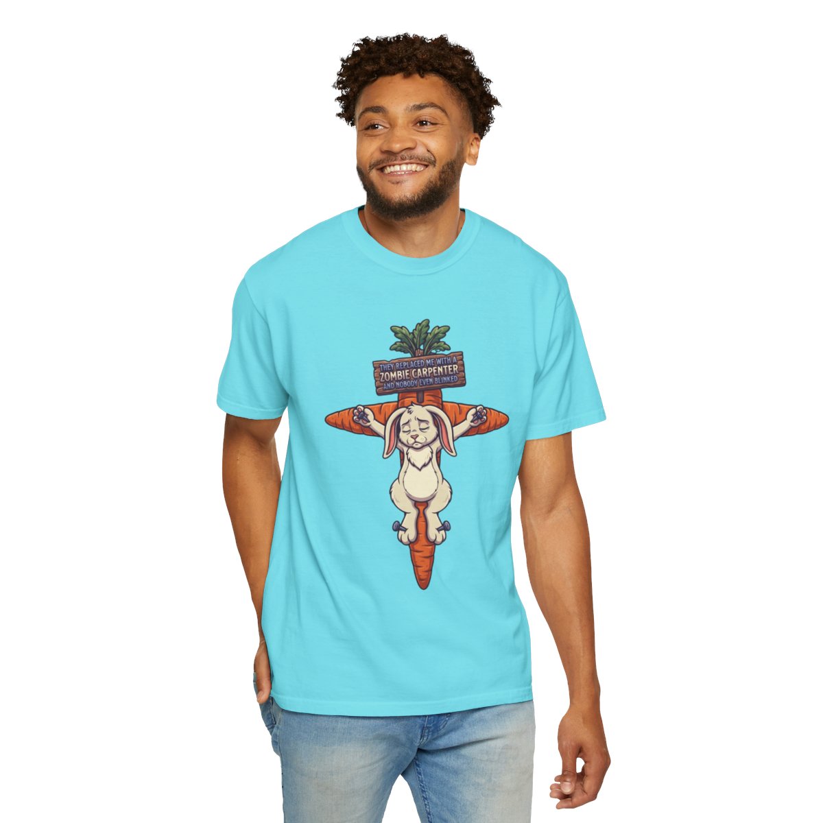 Color: Lagoon Blue | Zombie Carpenter Unisex Garment-Dyed Tee