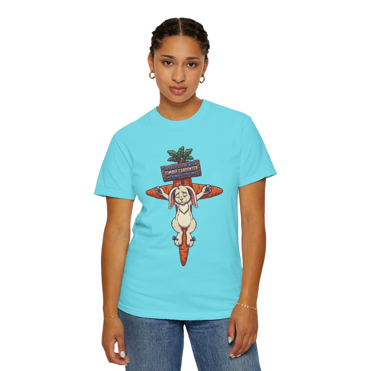 Color: Lagoon Blue | Zombie Carpenter Unisex Garment-Dyed Tee