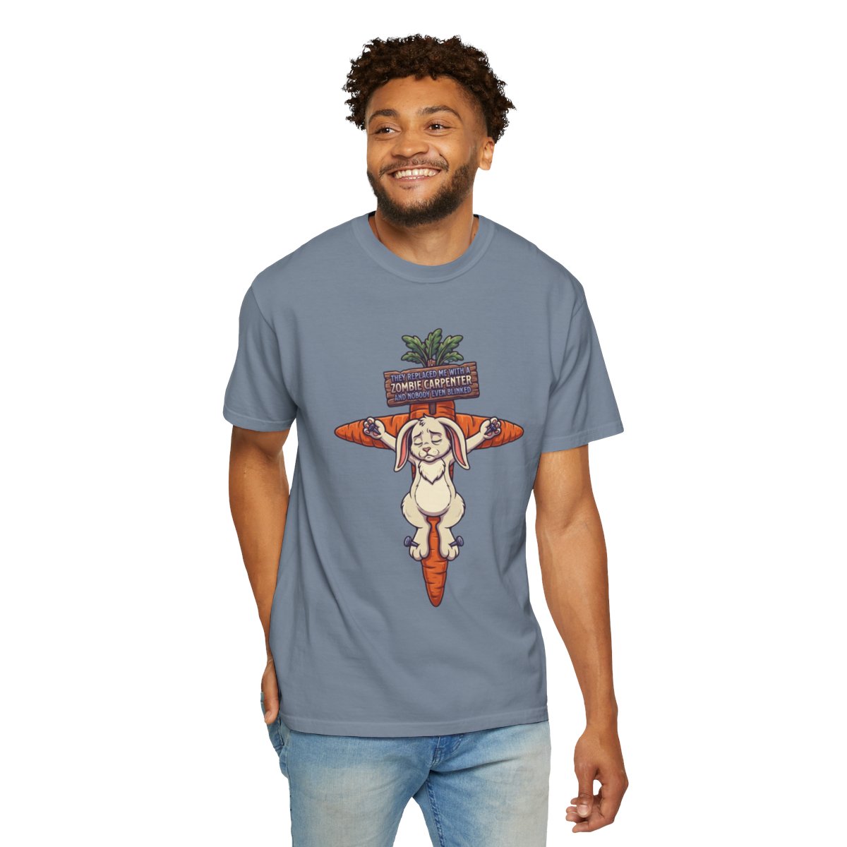 Color: Blue Jean | Zombie Carpenter Unisex Garment-Dyed Tee